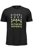 Koszulki męskie - DIESEL T-SHIRT Z KRÓTKIM RĘKAWEM MĘSKI CZARNY - miniaturka - grafika 1
