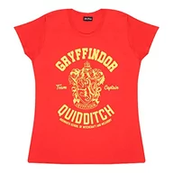 Koszulki i topy damskie - Harry Potter Gryffindor Quidditch damski dopasowany T-shirt | oficjalny produkt | S-XXL, moda damska dopasowany top, prezenty urodzinowe, prezent dla mamy córki siostry, Czerwony, S - miniaturka - grafika 1