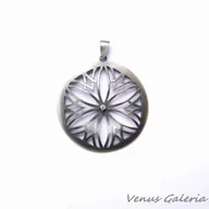 Naszyjniki - Zawieszka srebrna oksydowana- Ażurowe koło II - miniaturka - grafika 1
