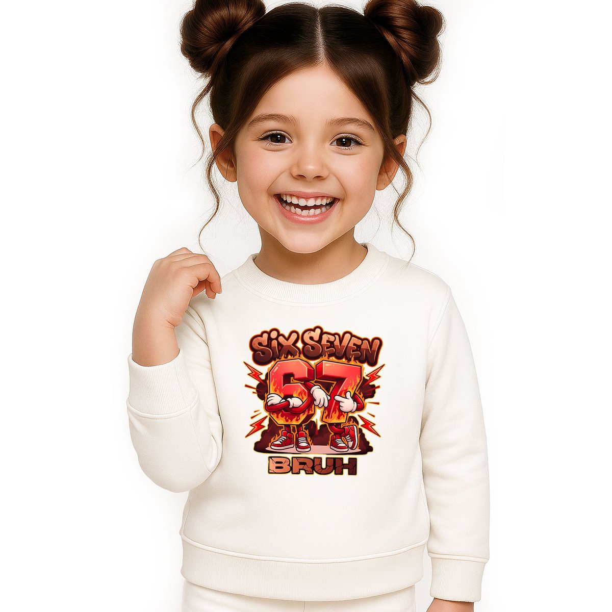 BLUZA DZIECIĘCA 67 SIX SEVEN VIRAL BRUH 104 DLA CHŁOPCA DZIEWCZYNKI