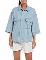 Koszule damskie - Replay Koszula damska W2293, 010 Light Blue, M, 010 Light Blue, M - miniaturka - grafika 1