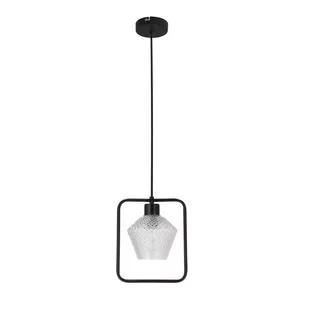 Lampa wisząca z czarną obręczą i kloszem 31-26842 z serii NIKO - Lampy sufitowe - miniaturka - grafika 1