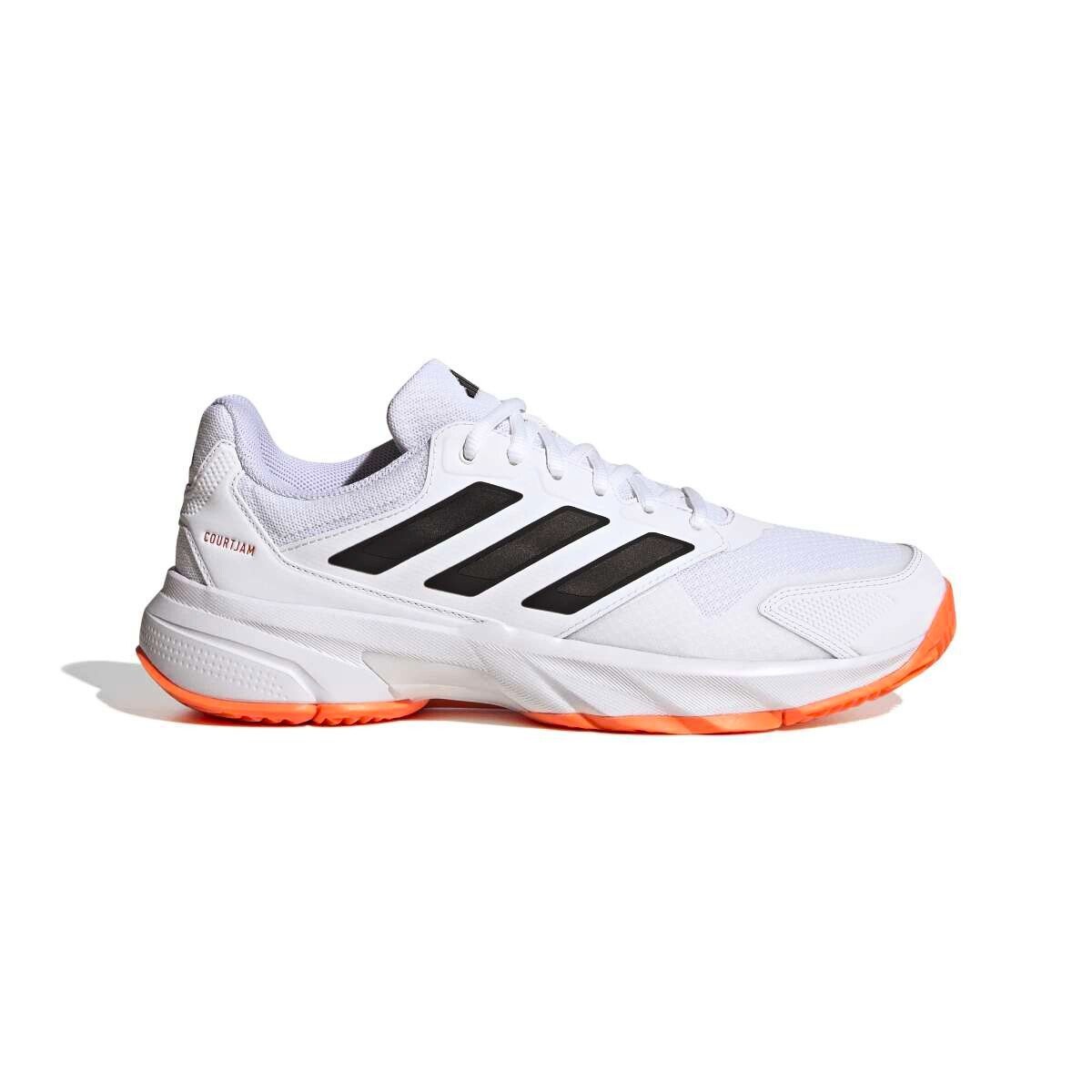 Męskie buty tenisowe adidas Courtjam Control 3 Tennis Shoes Ftwr White/Core Black/Lucid Orange EUR 44 2/3