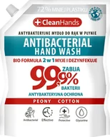 Mydła - Chemia Mydło antybakteryjne CLEAN HANDS, BIO 99,9% Peony&Cotton, 1000 ml - miniaturka - grafika 1