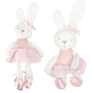 Maskotka Królik Pluszowa w Sukience Pluszak Przytulanka Zabawka Duża 42 cm - Maskotki i pluszaki - miniaturka - grafika 1