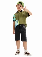 Spodenki męskie - Desigual Szorty jeansowe 23SBDD01 Czarny Regular Fit - miniaturka - grafika 1