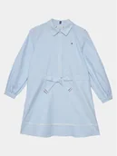 Sukienki i spódniczki dla dziewczynek - Tommy Hilfiger Sukienka koszulowa Ithaca Stripe Shirt Dress KG0KG07699 Niebieski Regular Fit - miniaturka - grafika 1