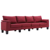 Sofy i kanapy - 4-osobowa sofa czerwone wino z podłokietnikami - Ezof 4Q - miniaturka - grafika 1