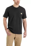 Koszulki sportowe męskie - Koszulka męska T-shirt Carhartt Heavyweight Pocket K87 001 czarny - miniaturka - grafika 1