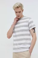 Koszulki męskie - Solid t-shirt bawełniany męski kolor szary wzorzysty - miniaturka - grafika 1