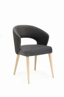 Krzesła - Mirek 6 krzesło tapicerowane w odcieniu ciemnej szarości nogi dąb artisan - miniaturka - grafika 1