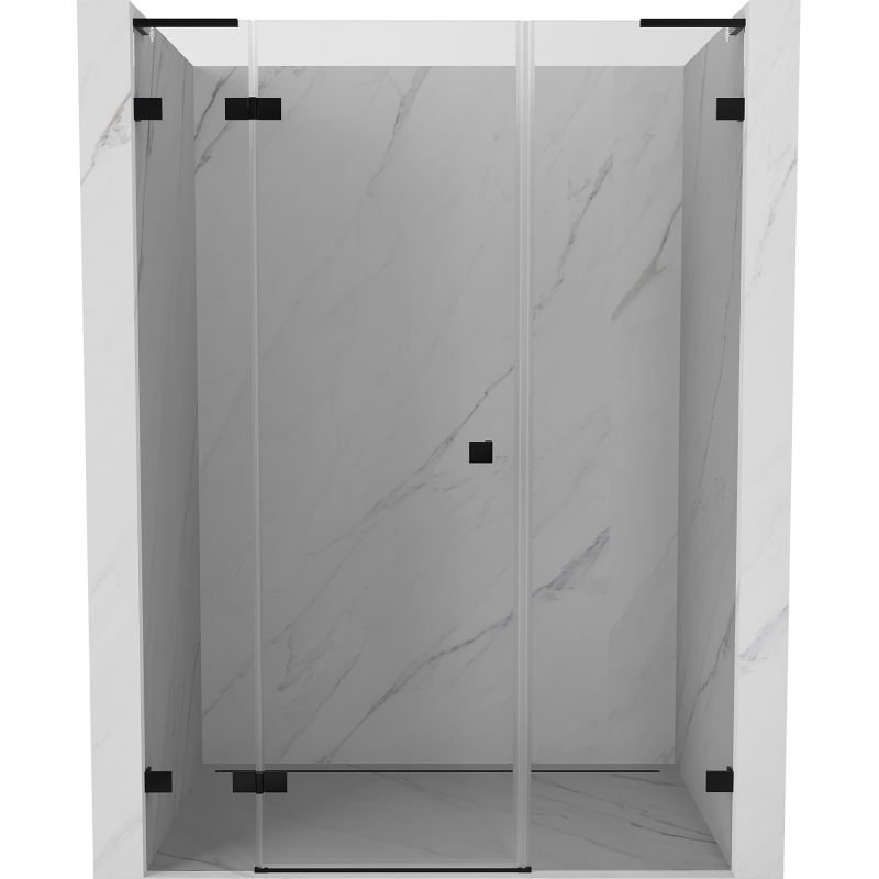Mexen Lunar L drzwi prysznicowe uchylne lewe 125 cm, transparent, czarne - 834SL-125-050-70-00-L