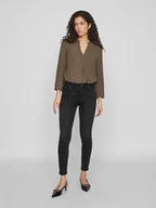 Spodnie damskie - Vila Dżinsy - Skinny fit - w kolorze czarnym - miniaturka - grafika 1