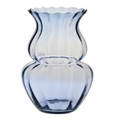 Wazony i flakony - Oryginalny wazon ryflowany 39cm niebieski - miniaturka - grafika 1