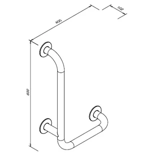 Faneco Uchwyt do łazienki dla niepełnosprawnych kątowy lewy fi 32 60 x 40 cm Faneco stal czarna - Akcesoria dla osób starszych i niepełnosprawnych - miniaturka - grafika 9