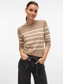 Swetry damskie - Vero Moda Sweter w kolorze beżowo-kremowym - miniaturka - grafika 1