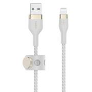 Kable USB - Belkin Kabel USB Lightning Braided Silicone 1 m Biały - miniaturka - grafika 1