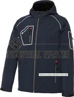 Odzież robocza - INDUSTRIAL STARTER PERFECT 04520 - Praktyczna ciepła kurtka softshellowa ISSA LINE, kaptur, odblaskowe wstawki, - niebieski XL - miniaturka - grafika 1