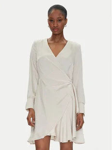 Rinascimento Sukienka koktajlowa CFC0122677003 Beżowy Regular Fit - Sukienki - miniaturka - grafika 1