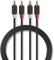Kable komputerowe i do monitorów - Nedis Audio Cable 2x RCA -> 2 x RCA 3m Black - miniaturka - grafika 1
