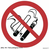 Tablice BHP - SIGNPROJECT GB058 - Zakaz palenia tytoniu i papierosów elektronicznych 350x350 - miniaturka - grafika 1