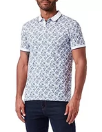 Koszulki męskie - Teddy Smith - Pasy 2 MC - Męska koszulka polo - Casual - Ciemny Granatowy, biały/kwiatowy, S - miniaturka - grafika 1
