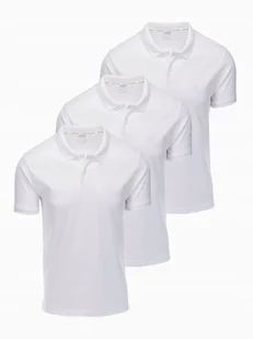 Zestaw koszulek męskich polo z dzianiny pique 3-pak biały V9 Z28 XXL - Koszulki męskie - miniaturka - grafika 1