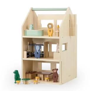 Zwierzęta drewniany domek z akcesoriami - Klocki - miniaturka - grafika 1