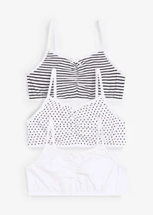Biustonosz bustier dziewczęcy z bawełny organicznej (3 szt.) - bonprix - Biustonosze - miniaturka - grafika 1