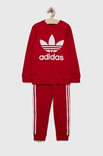 Dresy i komplety dla dziewczynek - adidas Originals dres dziecięcy kolor czerwony - grafika 1