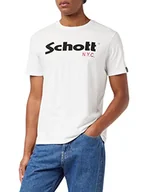 Koszulki męskie - Schott Męski T-shirt, wielokolorowy (White/Black White/Black), Producent rozmiar:3XL - miniaturka - grafika 1