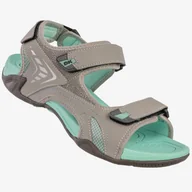 Sandały męskie - Sandały Męskie Ekoskóra Buty Na Rzepy Letnie DK Szary/Zielony DK3431 Szary 40 - miniaturka - grafika 1