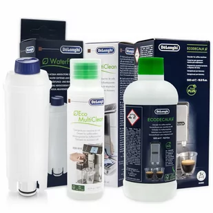Zestaw Do Delonghi, Filtr DLSC002, Płyn SER3013 250 ml, Delonghi EcoDecalk 500ml - Akcesoria i części do ekspresów do kawy - miniaturka - grafika 1