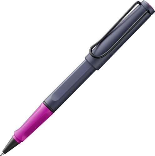 LAMY safari nowoczesne pióro kulkowe 3D7 wykonane z wytrzymałego tworzywa sztucznego w kolorze różowym z ergonomicznym uchwytem i metalowym klipsem, w zestawie wkład do pióra kulkowego M 63 M, czarne