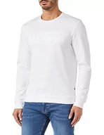 Bluzy męskie - BOSS Męska bluza Heritage Loungew, White100, XXL, White100, XXL - miniaturka - grafika 1