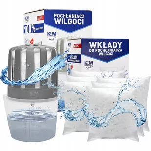 Osuszacz powietrza Pochłaniacz wilgoci AK101 K&M 750ml + 7x wkład 280g - Domowe osuszacze powietrza - miniaturka - grafika 1