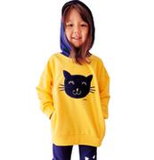 Bluzy dla dziewczynek - Bluza Dziecięca Dziewczęca dresowa Kangurka z Kapturem z kotem 134 Endo - miniaturka - grafika 1