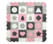 Maty piankowe - Milly Mally, Mata Piankowa Puzzle, Jolly 4x4 Shapes, Różowo Szary - miniaturka - grafika 1