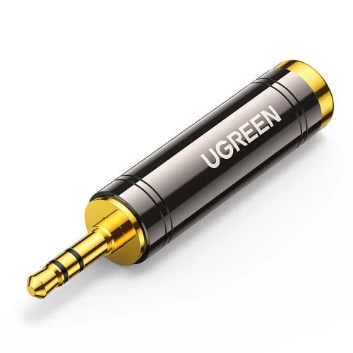 Adapter / przejściówka UGREEN z 3.5 mm jack na 6.5 / 6.35 mm mini jack (szary)