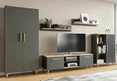 Inne meble do salonu - Komplet mebli do salonu z szafą antracyt + dąb artisan L2-G16 - miniaturka - grafika 1