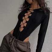 Body - Body z wiązanym dekoltem - miniaturka - grafika 1