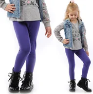 Legginsy - Legginsy dziecięce długie bawełniane klasyczne Fioletowe 110 - miniaturka - grafika 1