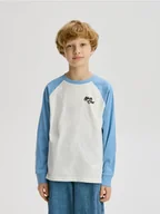 Bluzki dla chłopców - Reserved - Bawełniany longsleeve - jasnoniebieski - miniaturka - grafika 1