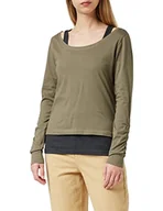 Koszulki i topy damskie - Urban Classics Damska koszulka z długim rękawem Ladies dwukolorowa, wielokolorowy (Army Green/Charcoal 1121), XL - miniaturka - grafika 1