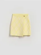 Swetry dla dziewczynek - Reserved - Dzianinowa spódnica z wiskozą - jasnożółty - miniaturka - grafika 1