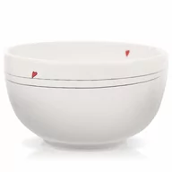 Miski i półmiski - Miska miseczka / salaterka ceramiczna biała serduszka 450 ml kod: O-128393 - miniaturka - grafika 1