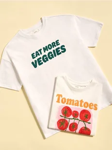 Reserved - T-shirt z nadrukiem - biały - Koszulki i topy damskie - miniaturka - grafika 1