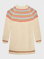 Sukienki i spódniczki dla dziewczynek - United Colors Of Benetton Sukienka dzianinowa 1176HV002 Beżowy Regular Fit - miniaturka - grafika 1