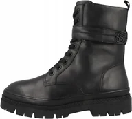 Botki damskie - S.Oliver Skórzane Czarne Botki Damskie 40 1Żde - miniaturka - grafika 1