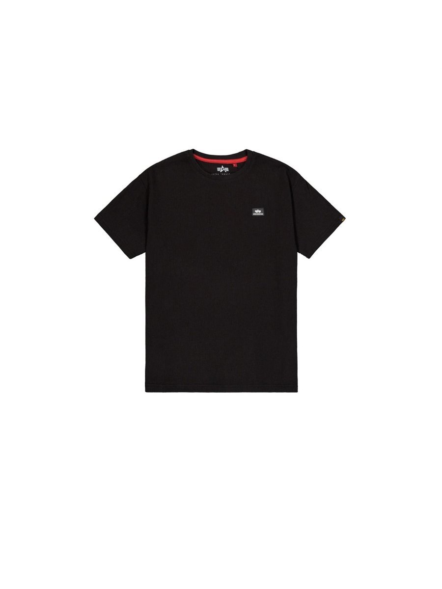 T-shirt męskie alpha industries 266524 waffle logo 03 czarny